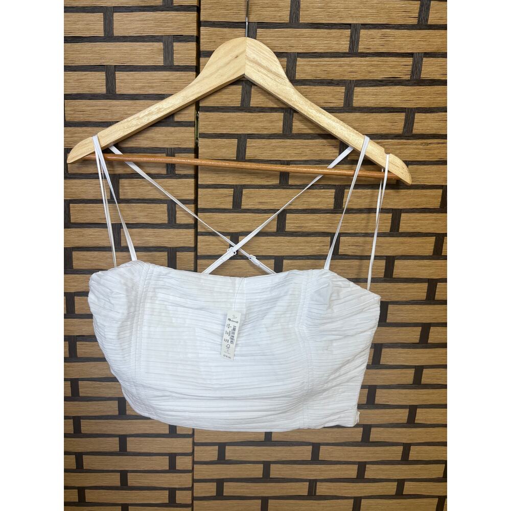 Madewell White Poplin Crop Tube Top Size 6